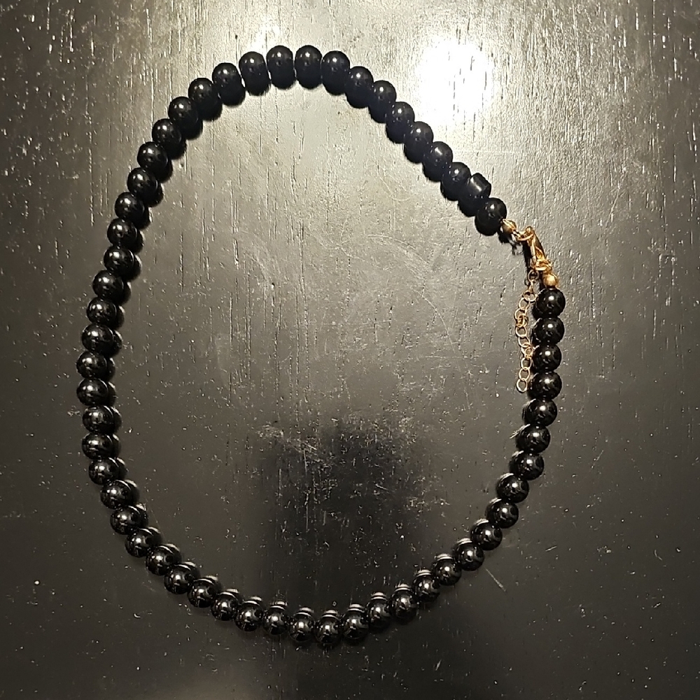 Elegant Black Beaded Necklace